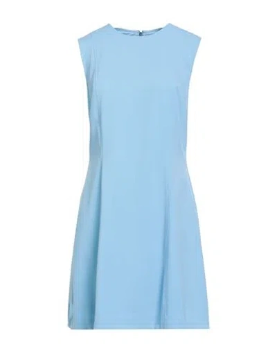 Ottod'ame Woman Mini Dress Sky Blue Size 10 Polyester, Viscose, Elastane