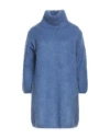 Ottod'ame Woman Mini Dress Slate Blue Size 8 Mohair Wool, Polyamide, Elastane In Blue