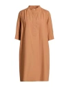 Ottod'ame Woman Mini Dress Tan Size 8 Cotton In Brown