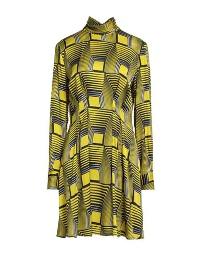Ottod'ame Woman Mini Dress Yellow Size 8 Viscose