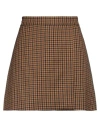 Ottod'ame Woman Mini Skirt Camel Size 10 Polyethylene, Viscose, Elastane In Beige