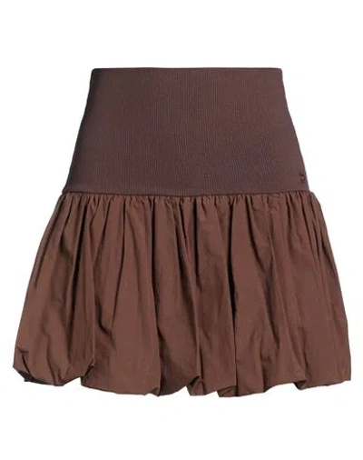 Ottod'ame Woman Mini Skirt Chocolate Brown Size 4 Viscose, Elastane