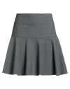 Ottod'ame Woman Mini Skirt Grey Size 6 Polyester, Virgin Wool, Elastane