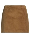 Ottod'ame Woman Mini Skirt Khaki Size 10 Cotton, Polyester