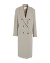 Ottod'ame Woman Overcoat & Trench Coat Grey Size 8 Polyester, Viscose, Elastane