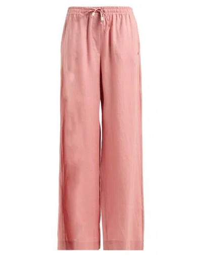 Ottod'ame Woman Pants Antique Rose Size 10 Linen In Pink