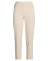 Ottod'ame Woman Pants Beige Size 12 Polyester, Viscose, Elastane In White