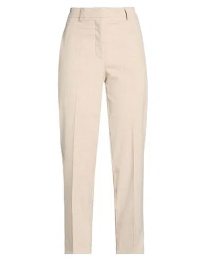 Ottod'ame Woman Pants Beige Size 12 Polyester, Viscose, Elastane In Neutral