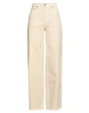 Ottod'ame Woman Pants Beige Size 32 Organic Cotton, Elastane In Neutral