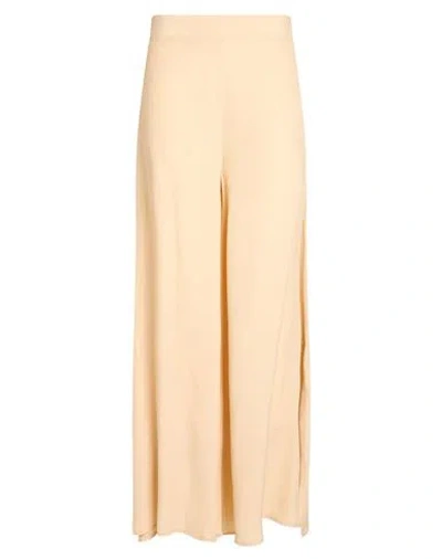 Ottod'ame Woman Pants Beige Size 6 Acetate, Silk In Yellow
