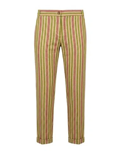 Ottod'ame Woman Pants Beige Size 6 Linen, Cotton, Polyester In Multi