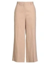 Ottod'ame Woman Pants Beige Size 8 Viscose, Polyester In Brown