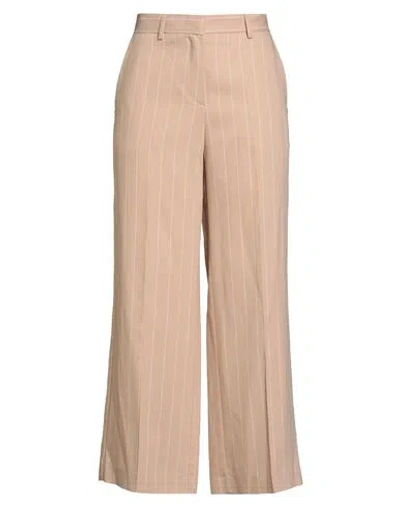 Ottod'ame Woman Pants Beige Size 8 Viscose, Polyester In Sand