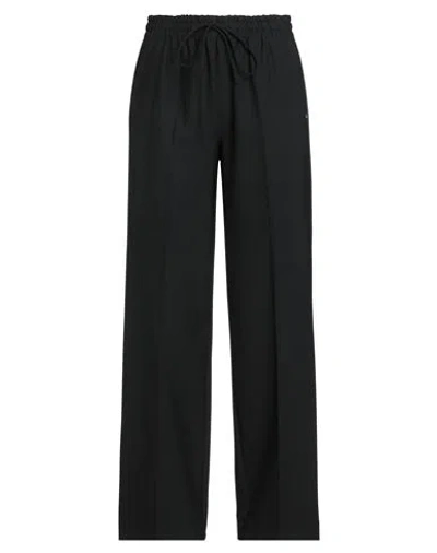 Ottod'ame Woman Pants Black Size 10 Polyester, Virgin Wool, Elastane