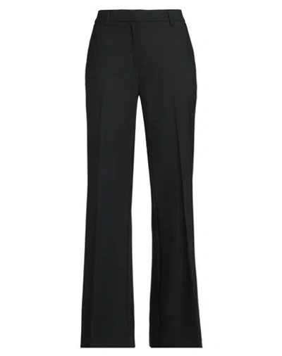 Ottod'ame Woman Pants Black Size 10 Polyester, Virgin Wool, Elastane