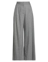 Ottod'ame Woman Pants Black Size 10 Polyester, Viscose, Wool, Elastane In Gray