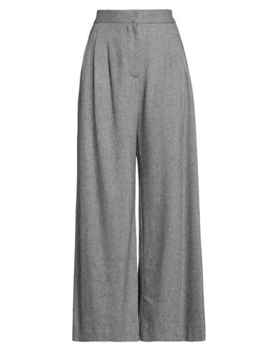 Ottod'ame Woman Pants Black Size 10 Polyester, Viscose, Wool, Elastane