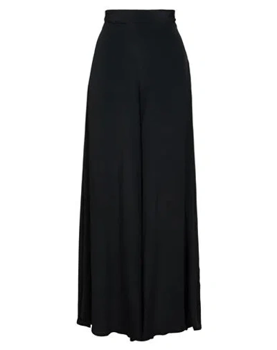 Ottod'ame Woman Pants Black Size 12 Acetate, Silk