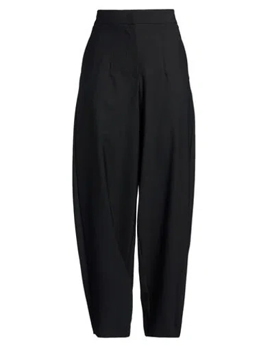 Ottod'ame Woman Pants Black Size 12 Polyester, Virgin Wool, Elastane