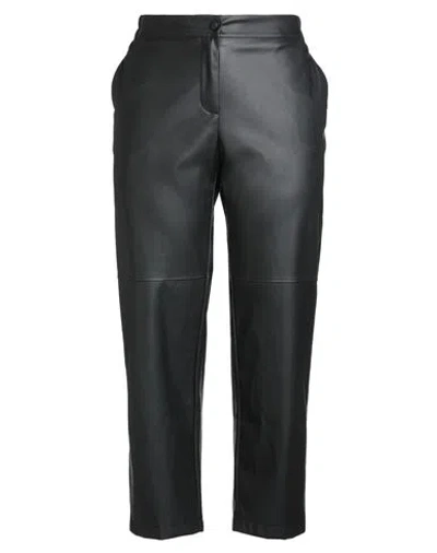 Ottod'ame Woman Pants Black Size 12 Polyurethane, Polyester