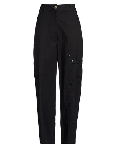 Ottod'ame Woman Pants Black Size 4 Cotton, Polyester