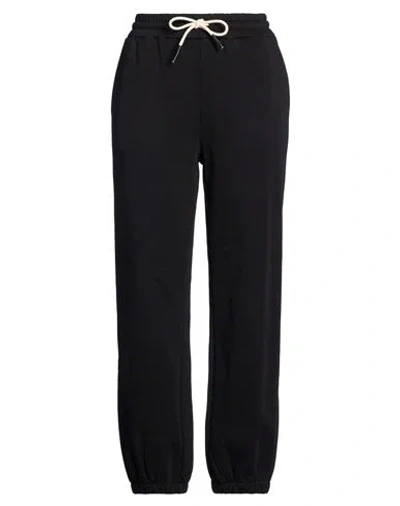 Ottod'ame Woman Pants Black Size 8 Cotton In Multi
