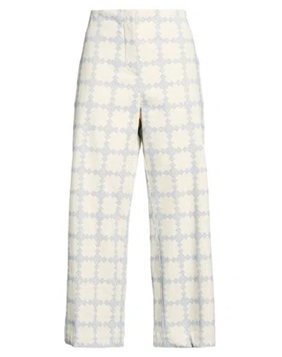 Ottod'ame Woman Pants Blue Size 6 Cotton, Elastane In White