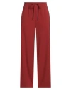 Ottod'ame Woman Pants Brick Size 8 Polyester, Viscose, Elastane In Red
