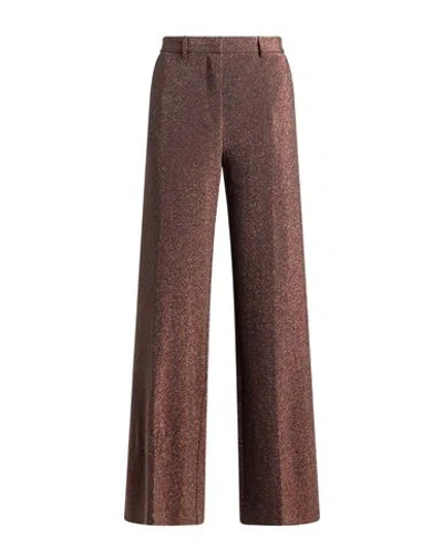 Ottod'ame Woman Pants Bronze Size 12 Viscose, Polyester, Nylon, Elastane In Yellow