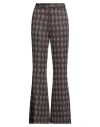 Ottod'ame Woman Pants Brown Size 10 Polyester, Polyamide, Viscose, Elastane In Brown