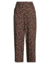 Ottod'ame Woman Pants Brown Size 10 Polyester, Polyamide, Viscose, Elastane In Multi