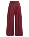 Ottod'ame Woman Pants Burgundy Size 8 Cotton In Red