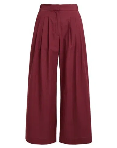 Ottod'ame Woman Pants Burgundy Size 8 Cotton In Red