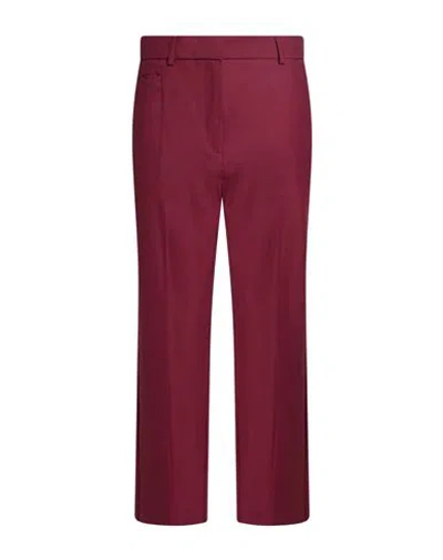 Ottod'ame Woman Pants Burgundy Size 12 Polyester, Virgin Wool, Elastane