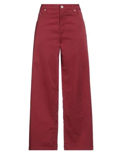 Ottod'ame Woman Pants Burgundy Size 29 Cotton, Elastane In Red