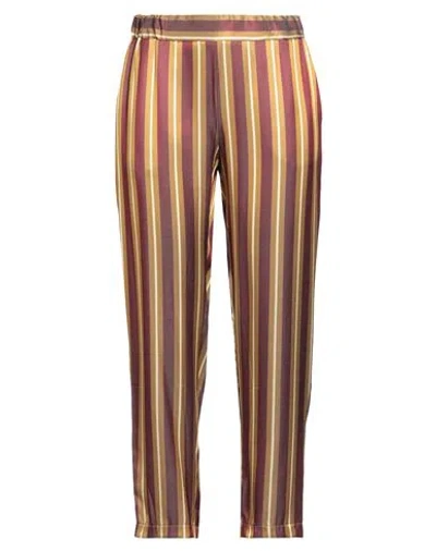 Ottod'ame Woman Pants Burgundy Size 10 Acetate, Viscose In Red