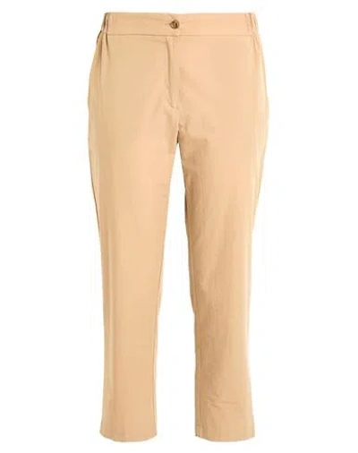 Ottod'ame Woman Pants Camel Size 12 Cotton In Beige