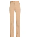 Ottod'ame Woman Pants Camel Size 12 Linen, Viscose, Elastane In Brown
