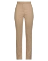 Ottod'ame Woman Pants Camel Size 2 Polyester, Virgin Wool, Rayon, Synthetic Fibers, Metallic Fiber In Beige