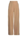 Ottod'ame Woman Pants Camel Size 4 Cotton In Beige