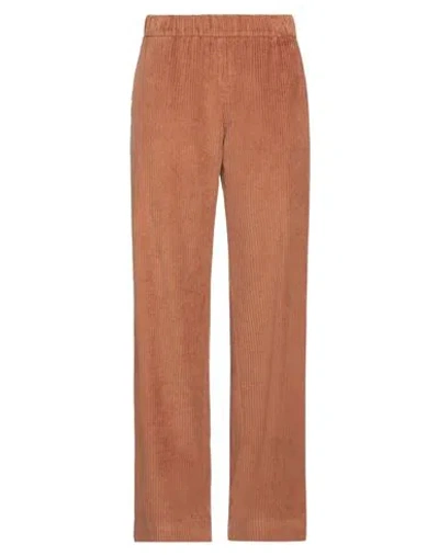 Ottod'ame Woman Pants Camel Size 6 Cotton In Beige