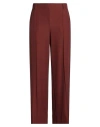 Ottod'ame Woman Pants Chocolate Brown Size 8 Polyester, Elastane In Red