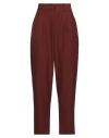 Ottod'ame Woman Pants Chocolate Brown Size 8 Polyester, Elastane
