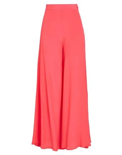 Ottod'ame Woman Pants Coral Size 10 Acetate, Silk In Red