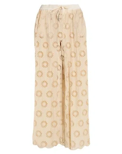 Ottod'ame Woman Pants Cream Size 12 Cotton In Neutral