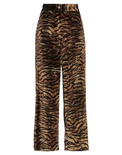 Ottod'ame Woman Pants Dark Brown Size 4 Viscose, Polyamide