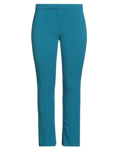 Ottod'ame Woman Pants Deep Teal Size 10 Polyester, Viscose, Elastane In Blue