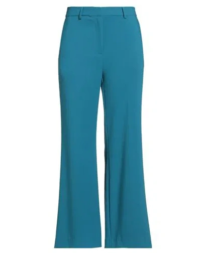 Ottod'ame Woman Pants Deep Teal Size 12 Polyester, Viscose, Elastane