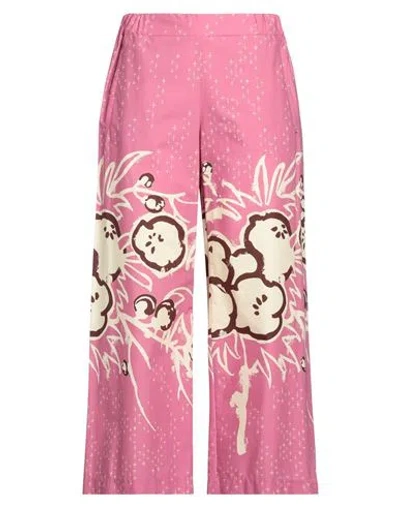 Ottod'ame Woman Pants Fuchsia Size 8 Cotton In Pink