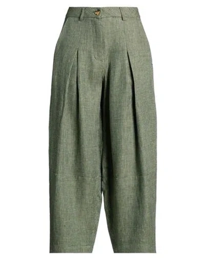 Ottod'ame Woman Pants Green Size 6 Linen